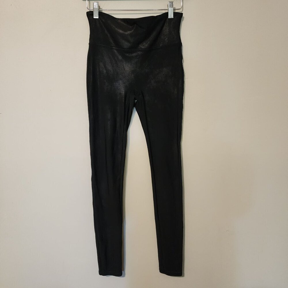 Spanx Leggings women Medium black faux leather look